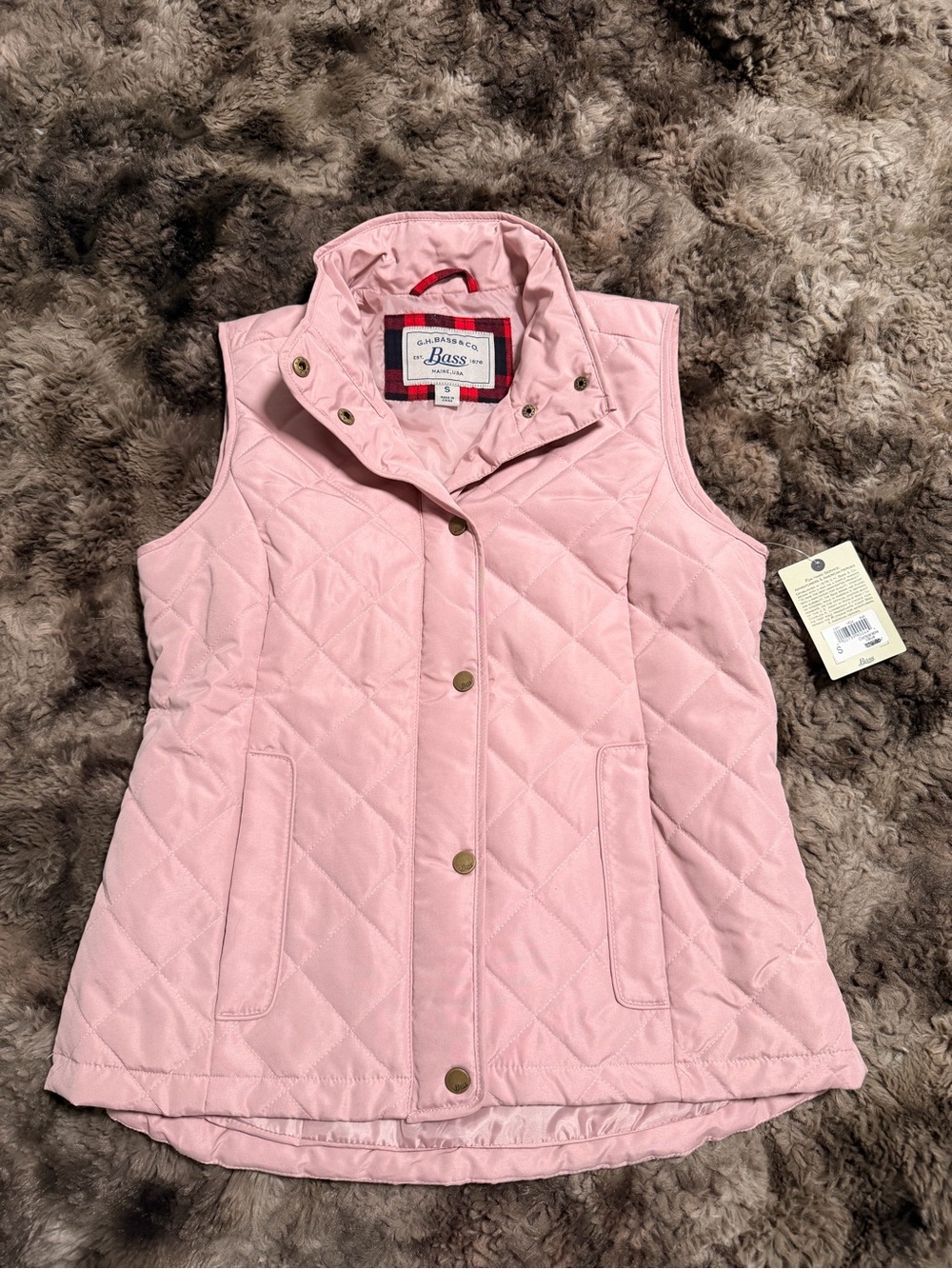 G.H. Bass & Co. Quilted Light Pink Sleeveless Vest